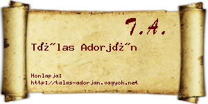 Tálas Adorján névjegykártya